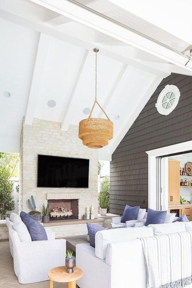 White Vaulted Ceilings With Dark Contrast
