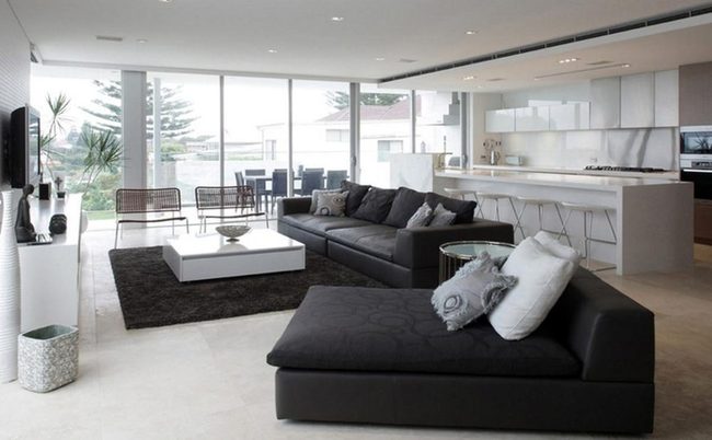 Black Couches, Minimalist Living