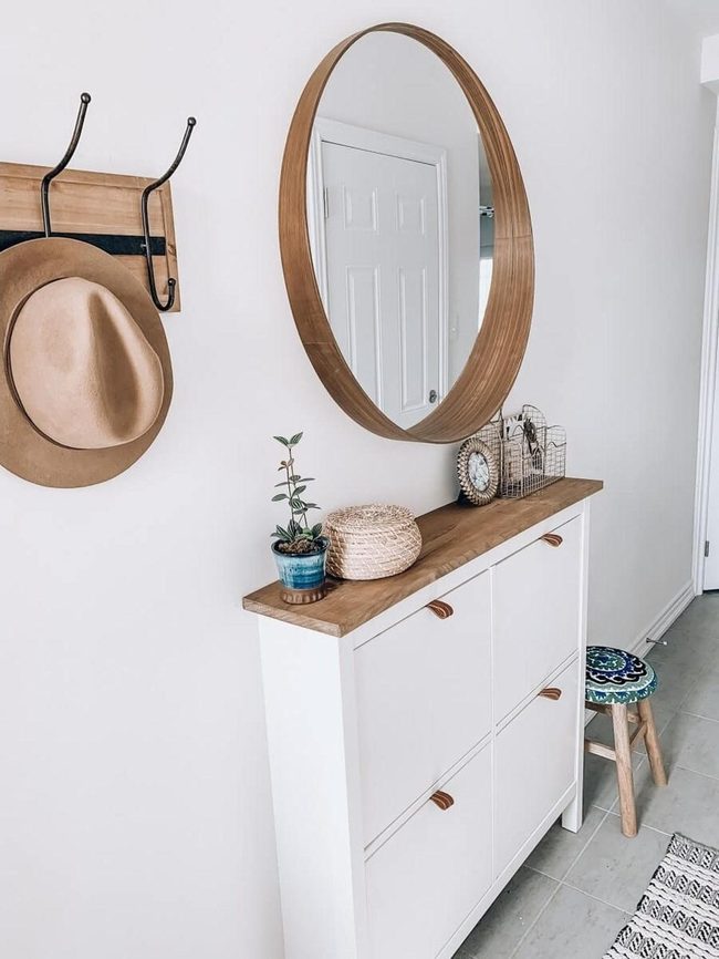 Fresh Color Shoe Cabinet With Display