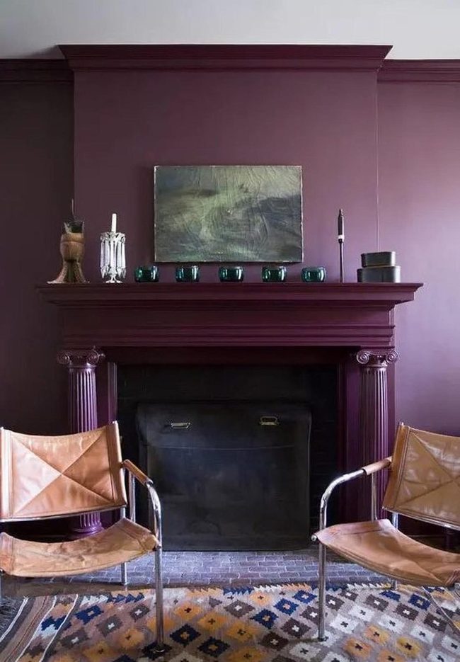 Purple Walls, Leather Seating Pair