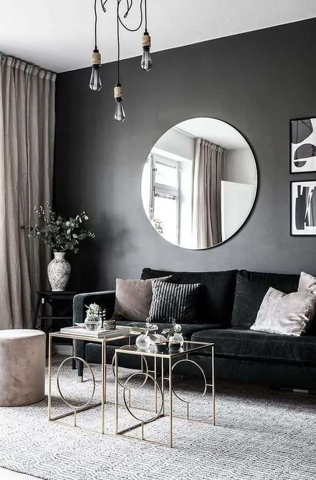 Dark Walls, Gold Accents, Green Velvet