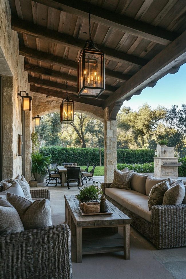 White Wood Patio Gathering Space