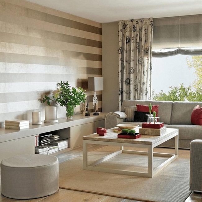 Neutral Walls, Statement Red Pillows