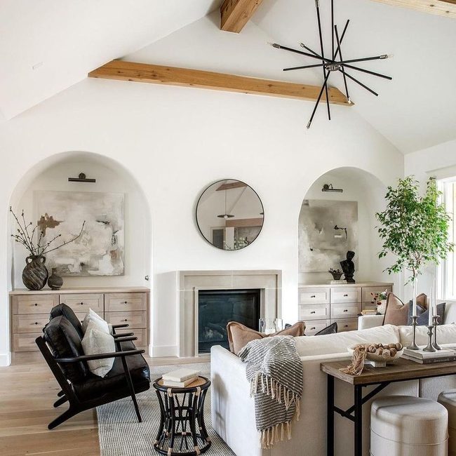 Exposed Beams, Green Plants, Natural Warmth