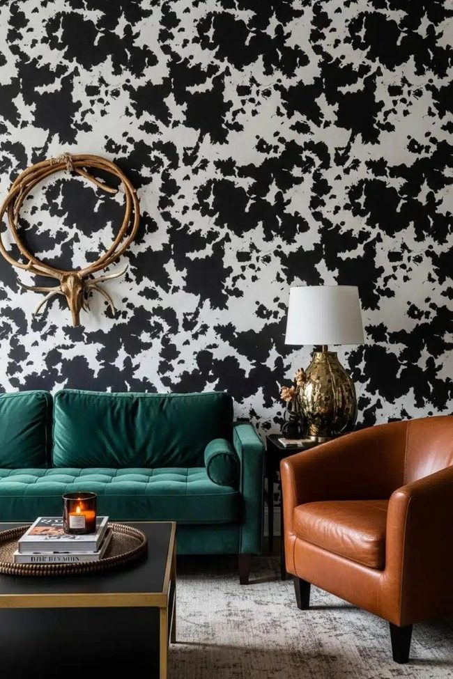 Black And White Cow Print Accent