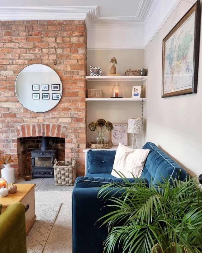 Raw Brick Meets Electric Blue