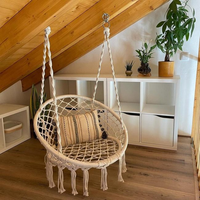 Woven Seat Natural Wood Chair