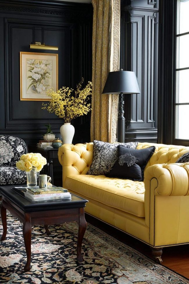 Butter Yellow And Black High-Contrast Sophistication