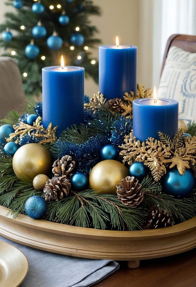Blue And Gold Ornament Tray