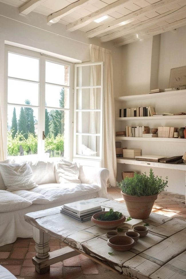 Tuscan White Open Shelving