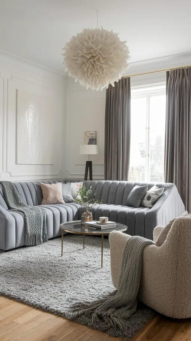 Grey Layered Textures Living Space
