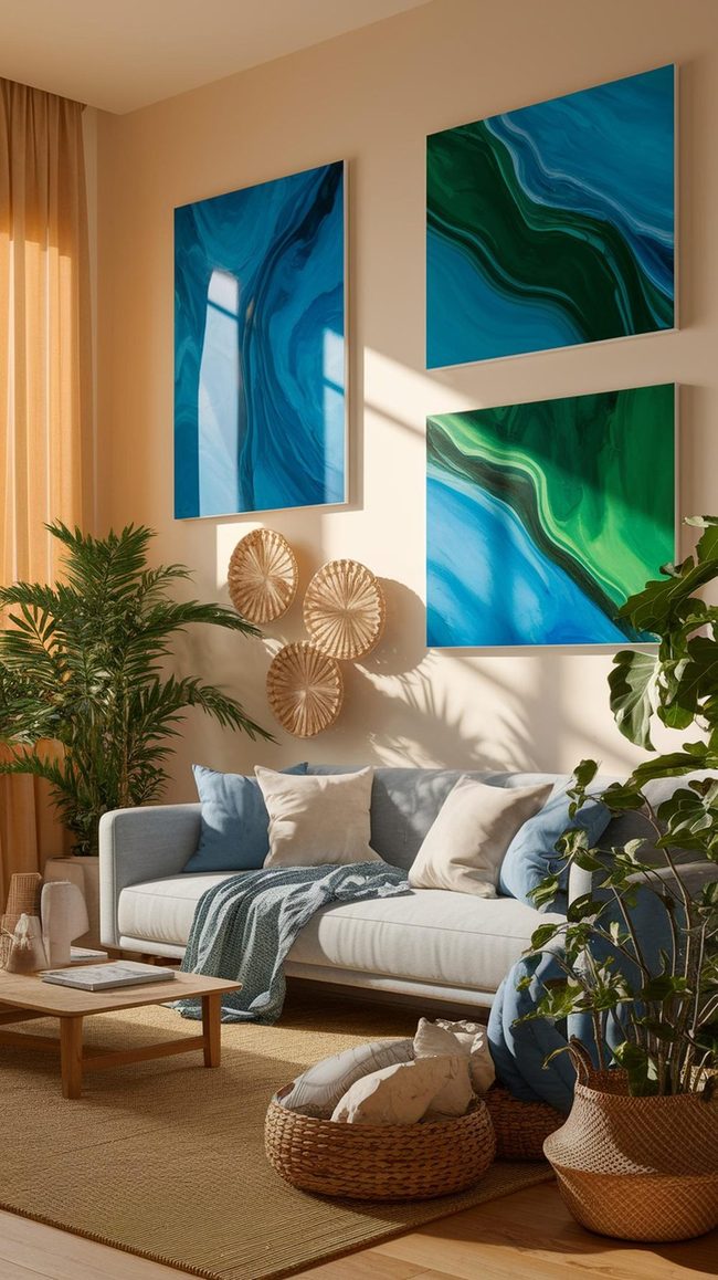 Blue-Green Functional Canvas Collection