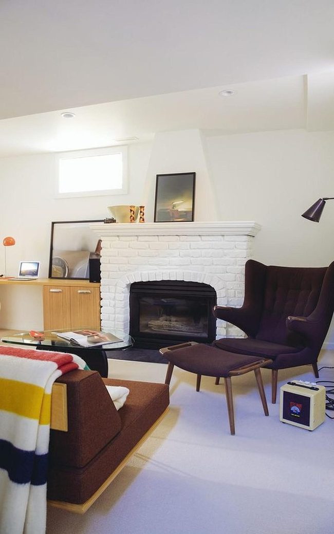 White Brick Fireplace Living Room