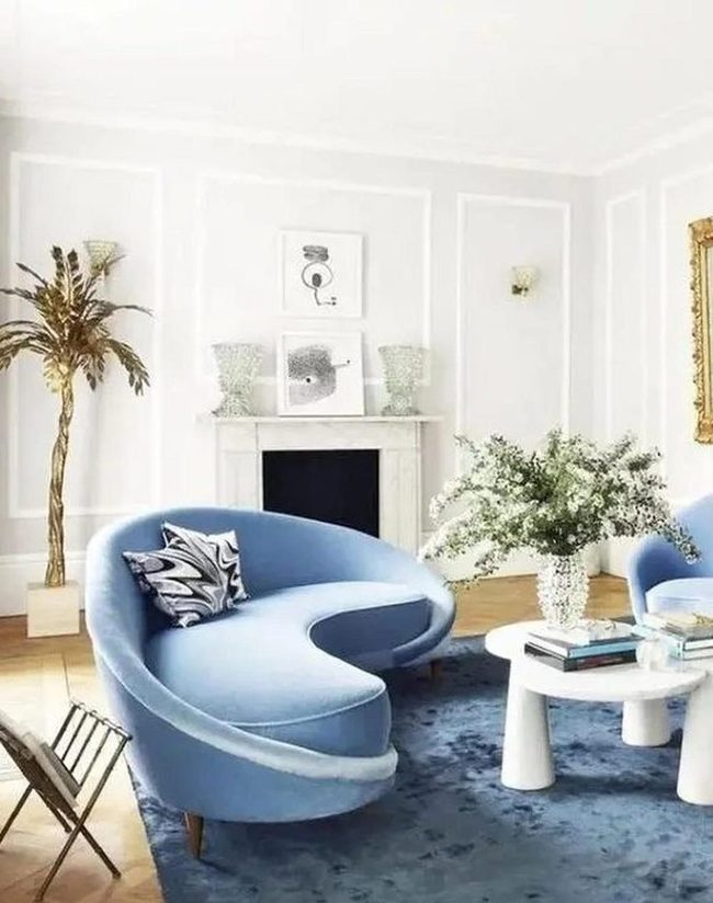Light Blue Curves Meet White Simplicity