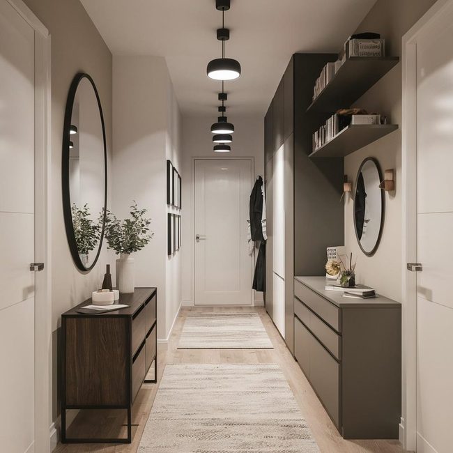 Neutral Hallway Storage Simplified