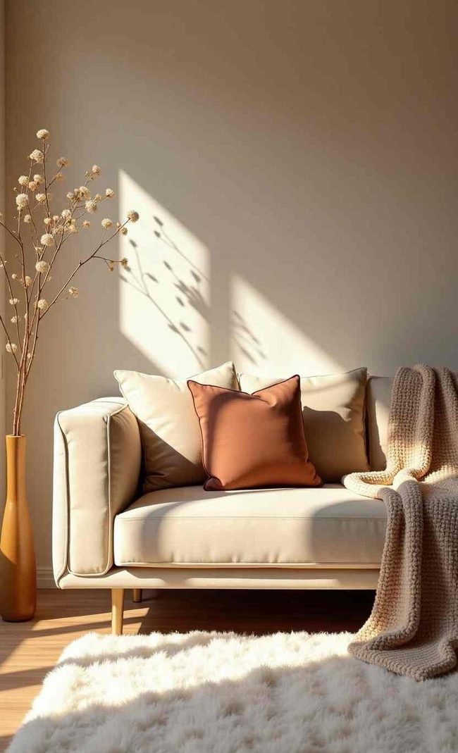 Plush Shag Rug Neutral Comfort