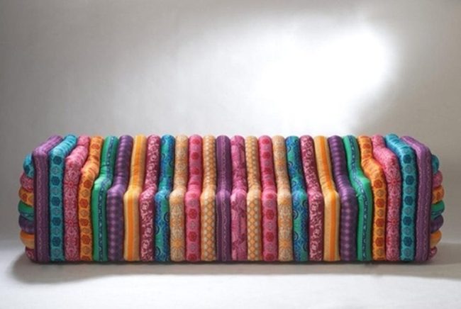Striped Rainbow Bench Statement Piece