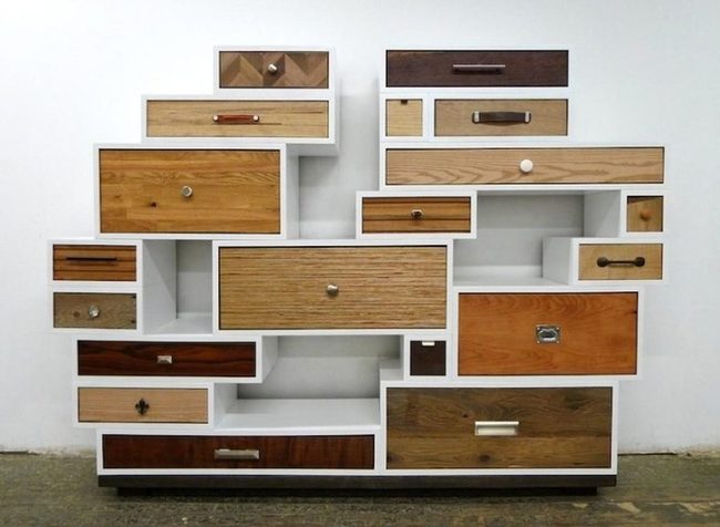Mixed Wood Tones Storage Statement