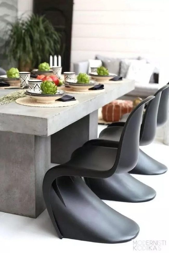 Concrete Table With Fresh Green Artichokes