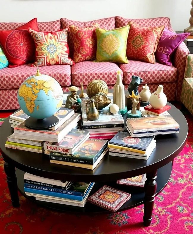 Colorful Books Plants And Collected Objects