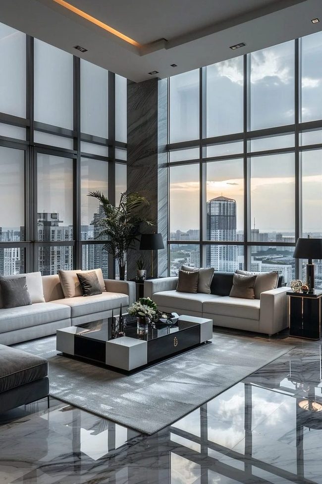 City Views Through Metal And Glass