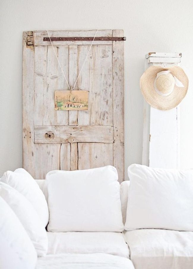 Weathered Wood Against White Calm