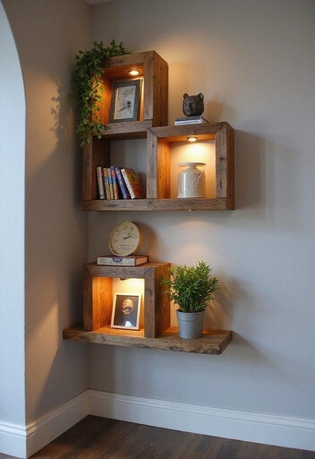 Reclaimed Oak Corner Organizer Gallery