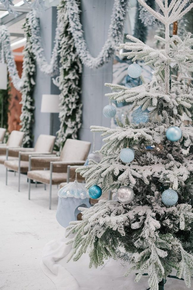 Ice Blue Christmas Sitting Room