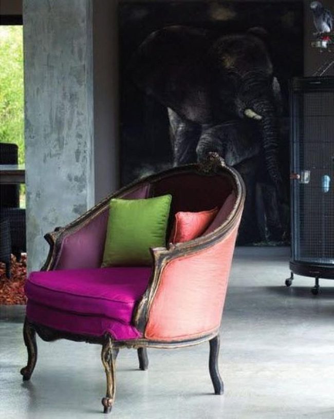 Pink Velvet Chair Steals Scene