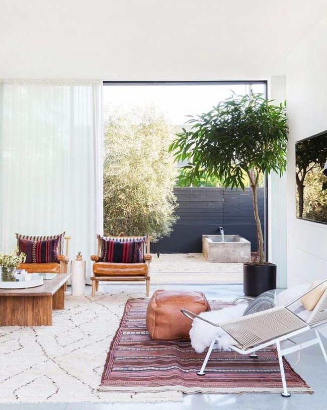 Layered Rugs Add Floor Dimension
