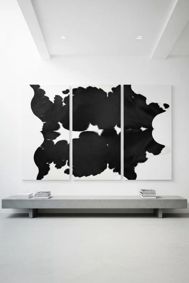 Black And White Cowhide Triptych