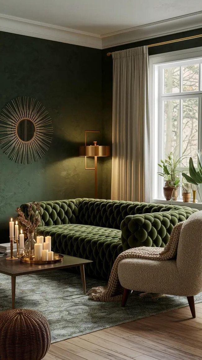 Matte Olive Walls Sensory Comfort