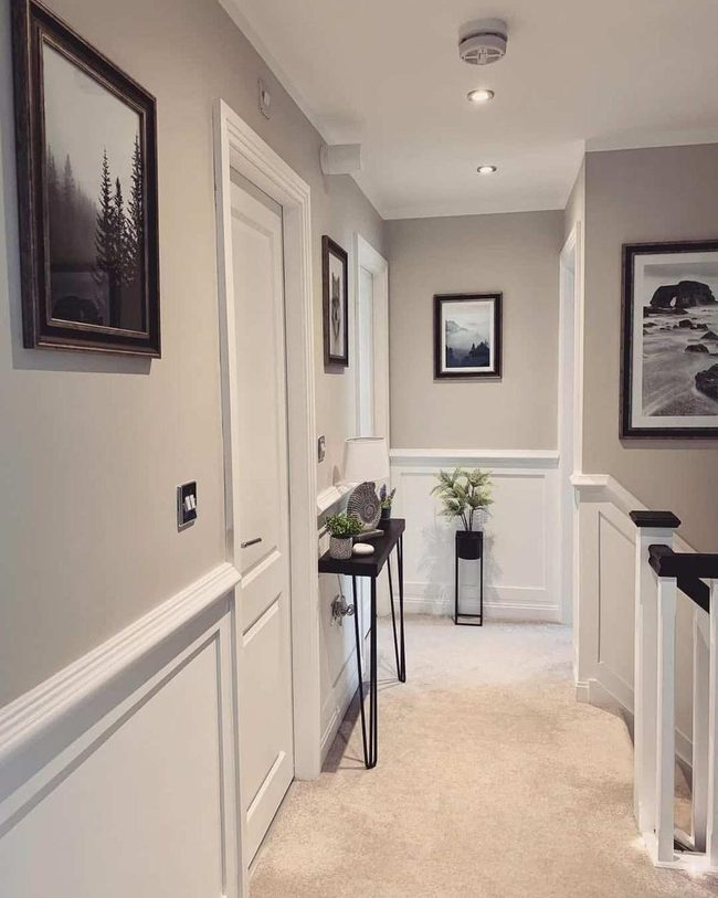 Hairpin Legs Meet Purple Gray Walls