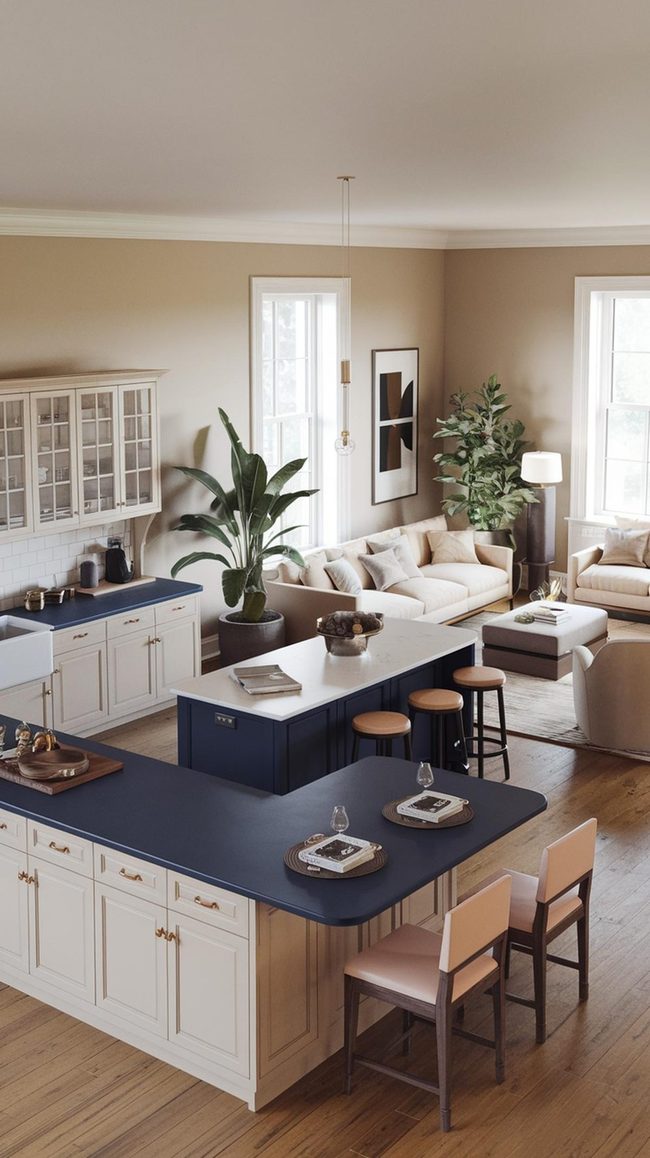 Modern Open Kitchen Living Flow