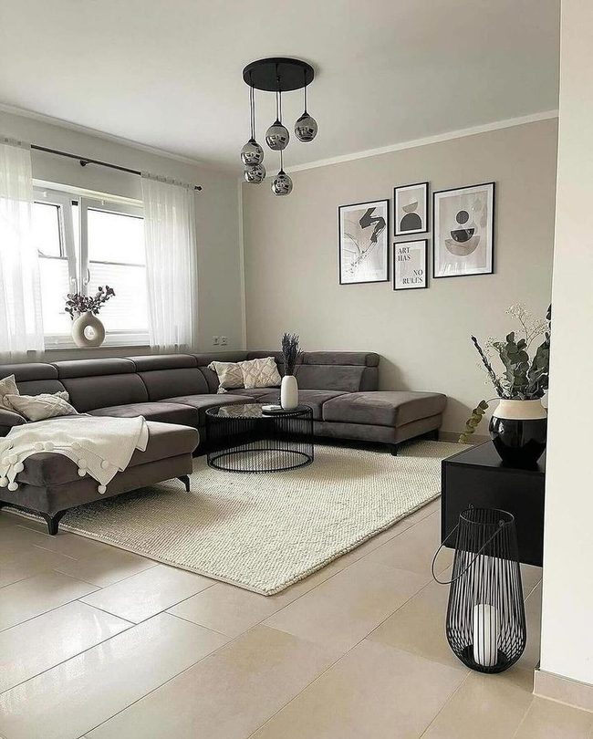 Plush Rug Anchors Modern Comfort