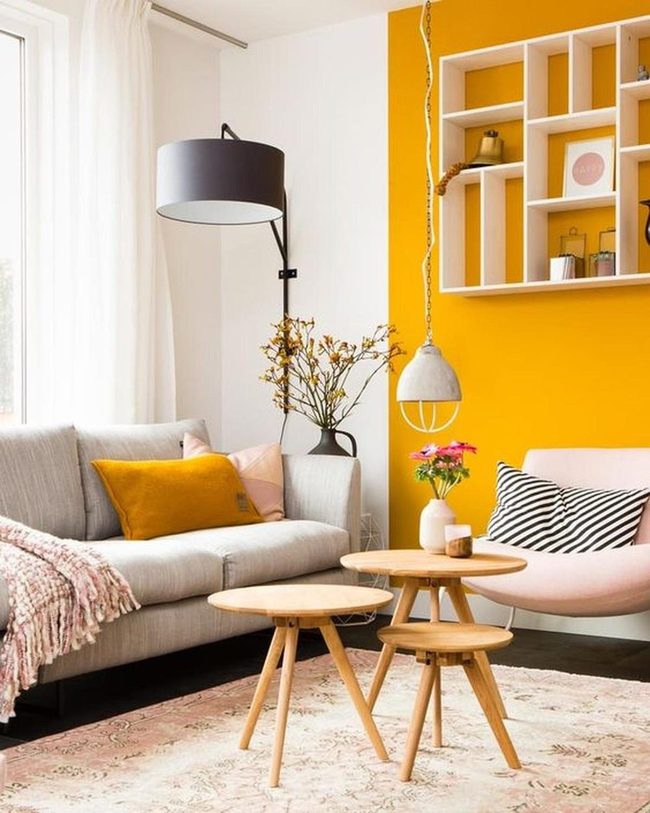 Yellow Walls Meet Striped Chairs