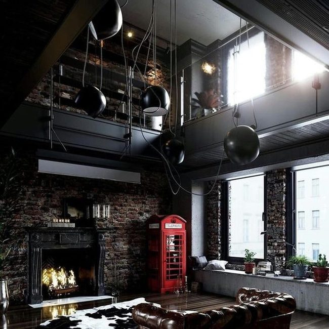 Red Phone Booth Industrial Chic