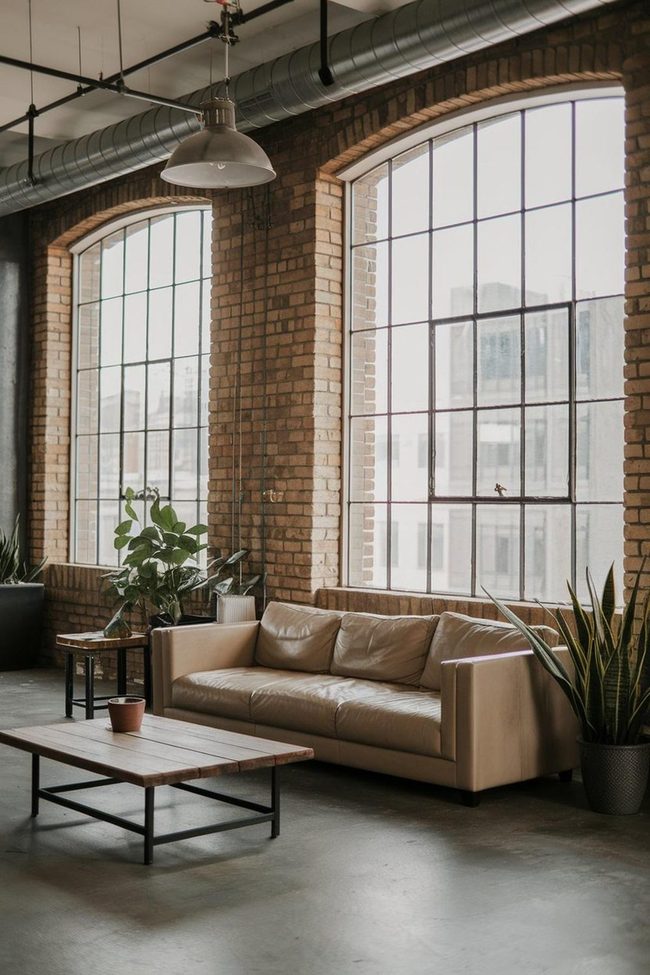 Exposed Brick Beige Leather