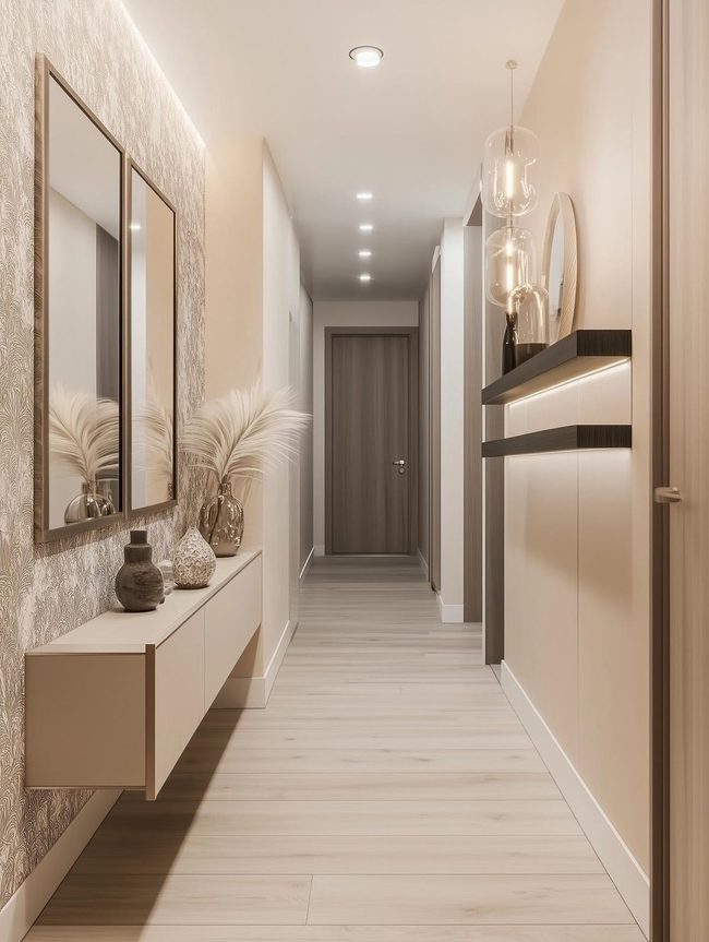 Lantern Walls Open Narrow Hallways