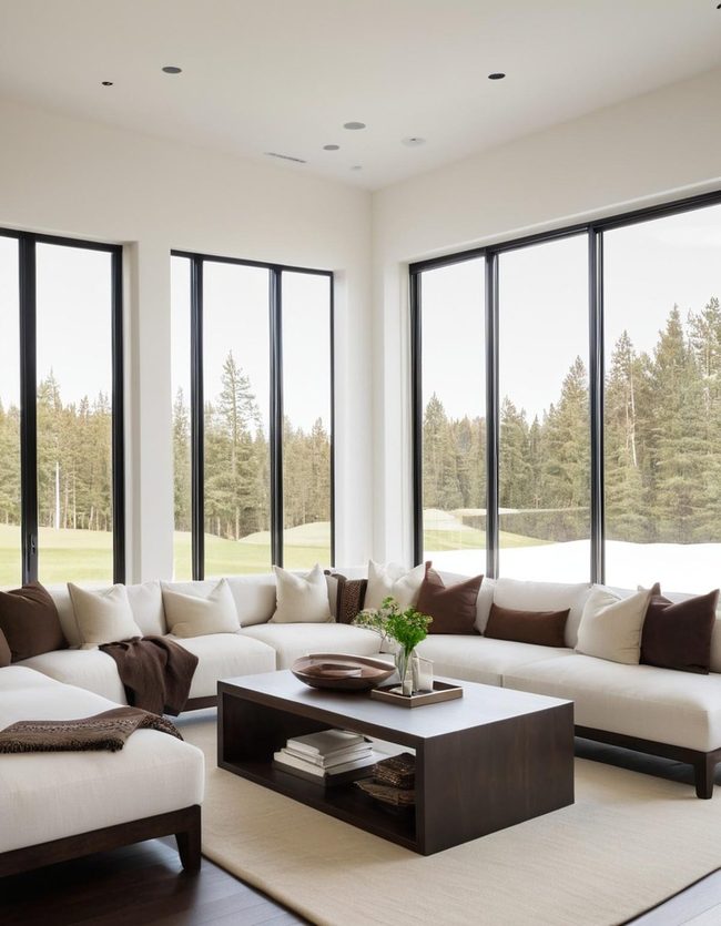 White and Brown Living Room Balance
