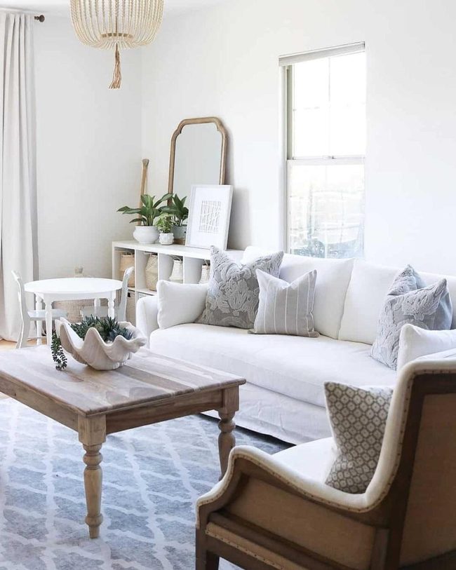 Natural Wood Table Anchors Calm Space