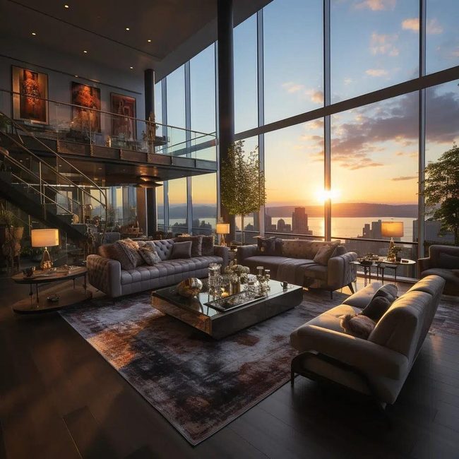 Expansive Glass Walls Flood Interior
