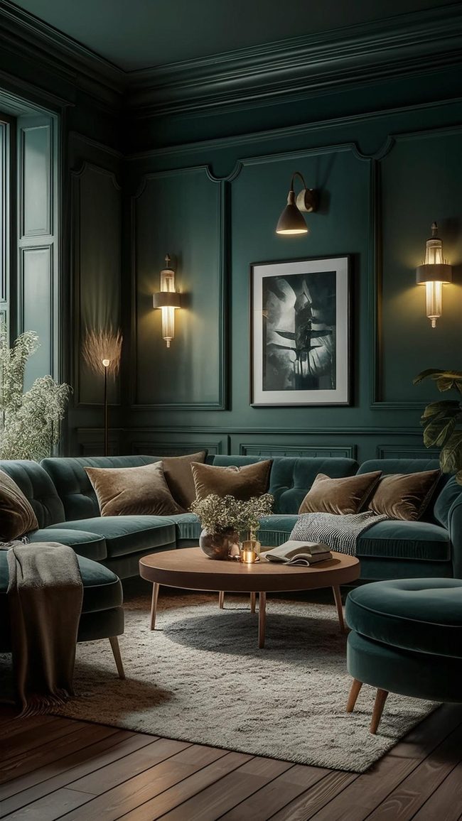 Deep Forest Green Sitting Area