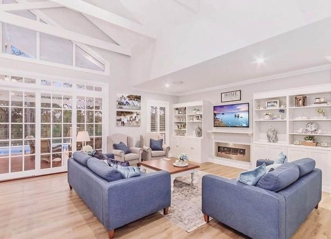 Denim Blue Sofas Define Farmhouse Living