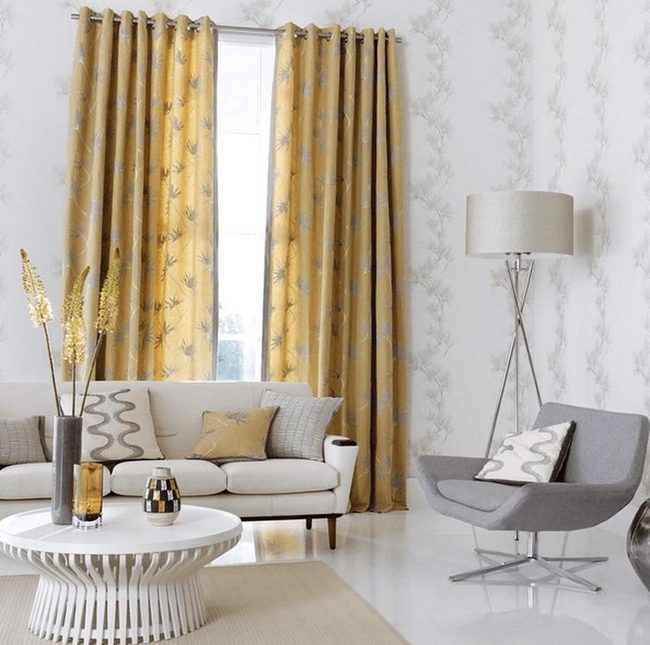 Pale Yellow Pillows And Leafy Walls