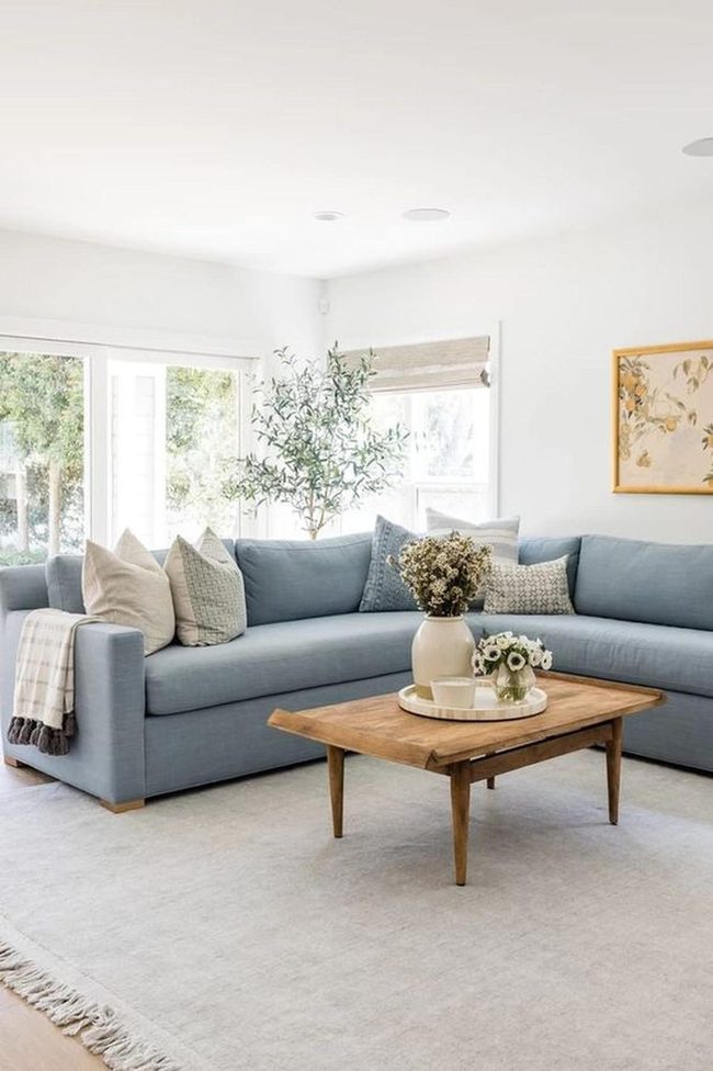 Light Blue Sectional Living Space