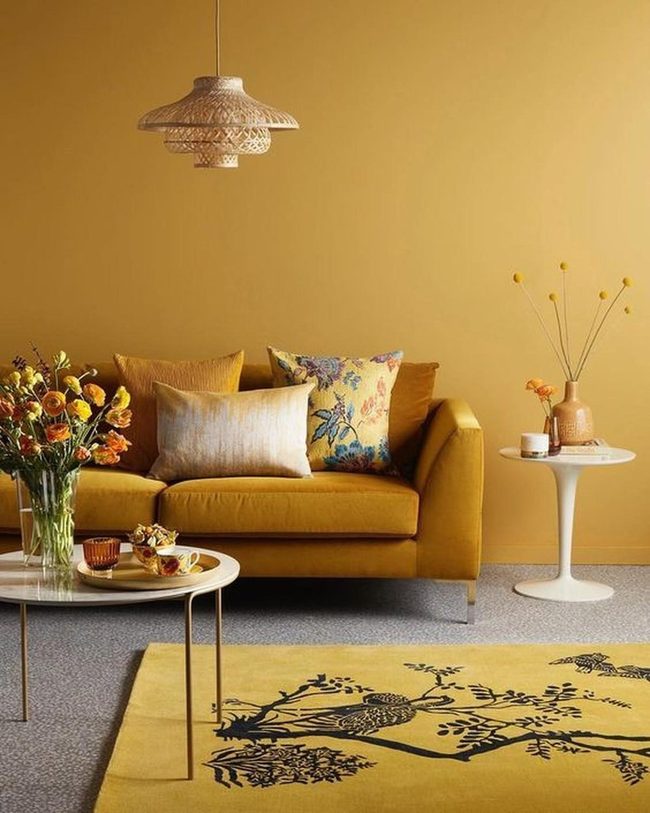 Mustard Sofa Golden Graphic Rugs