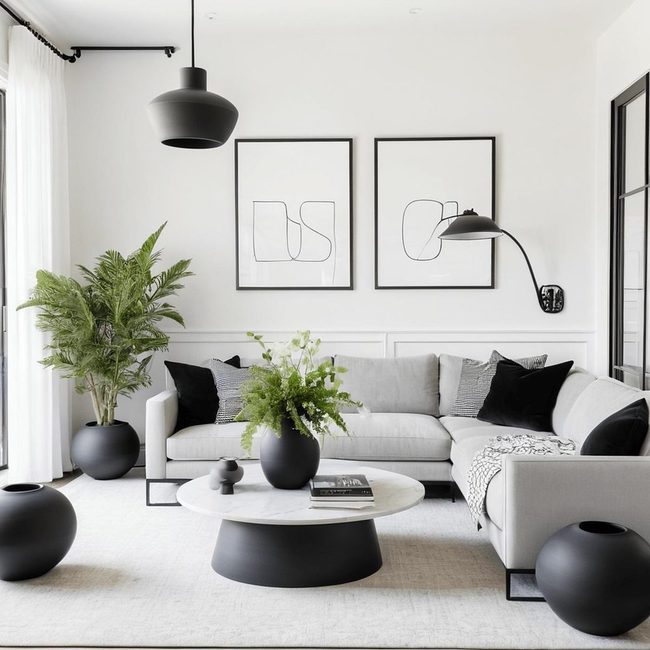 Gray and Black Pop White Spaces