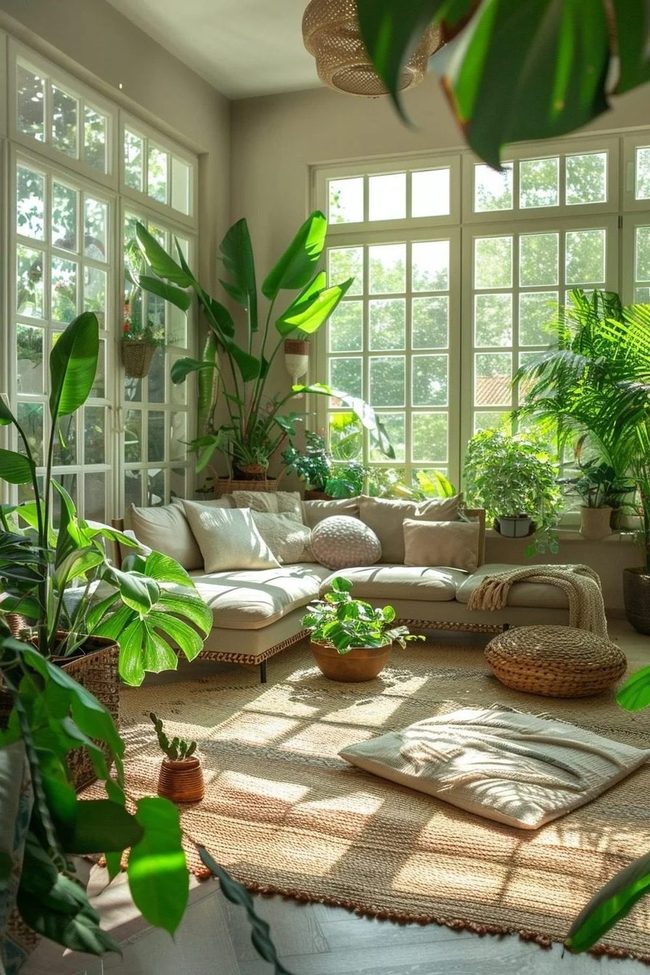 Sunlit Green Against Black And White