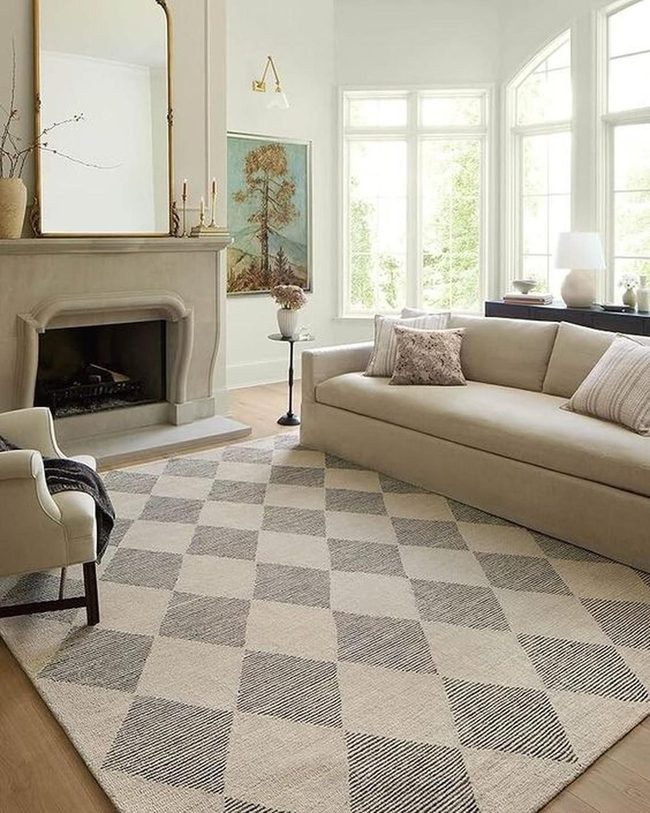 Sunlit Living Room With Beige Comfort